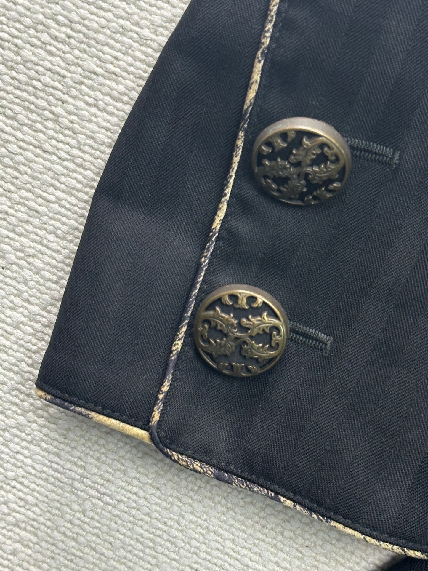 JUST CAVALLI - Blazer nero dettagli animalier e profili a contrasto