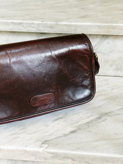 Vintage Brown Leather Shoulder Bag – Borsa a Spalla in Pelle Marrone con Tracolla Regolabile
