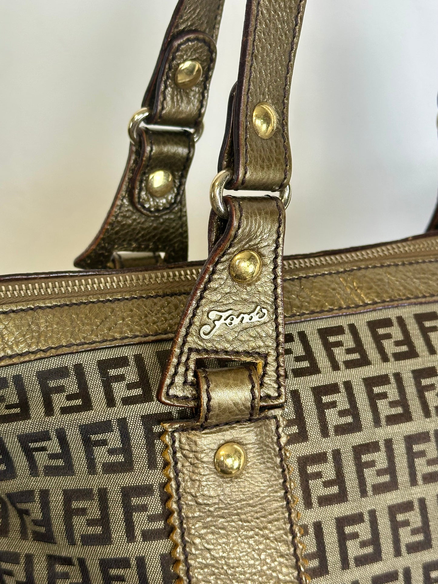 FENDI - Shopper Zucca Canvas & Leather