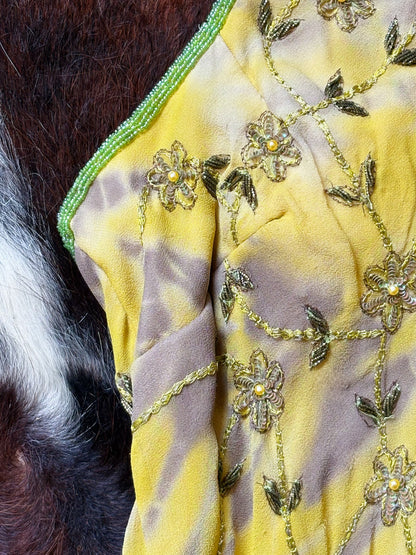 Abito Halter in Seta Ricamata con Perline – Archive Y2K Couture | Nuovo con Cartellino