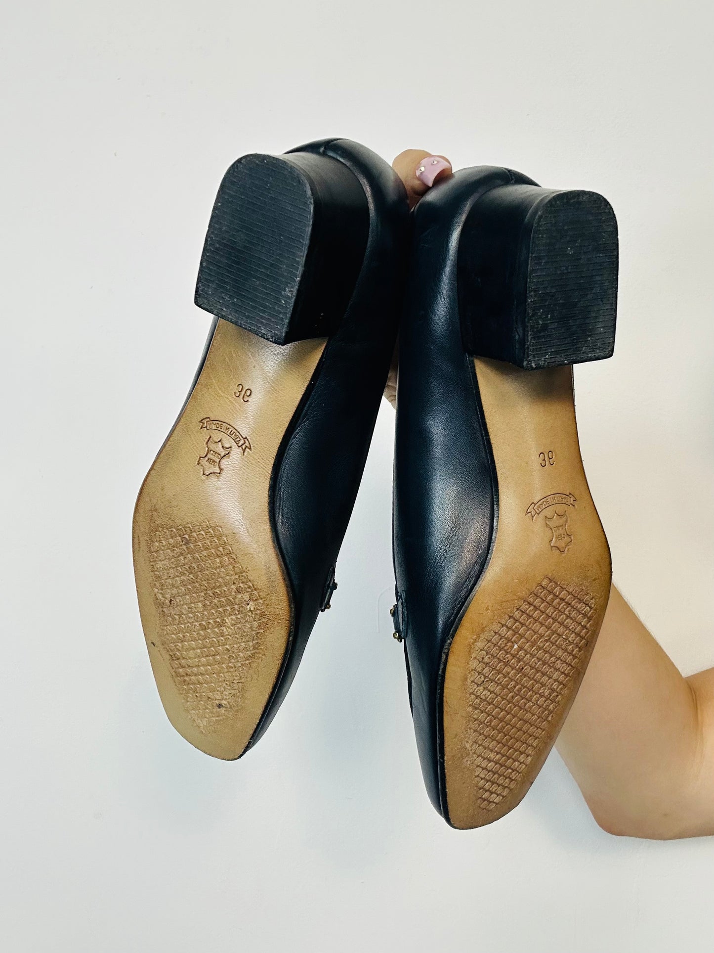 Mocassini Vintage in Pelle Blu con Fibbia Oro | Made in Italy | Tg 36