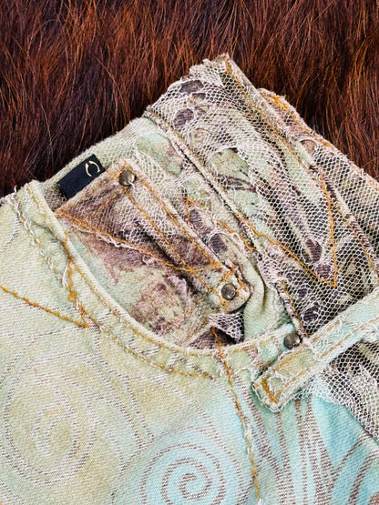 JUST CAVALLI - Pantaloni a zampa Edizione Artistica Floreale