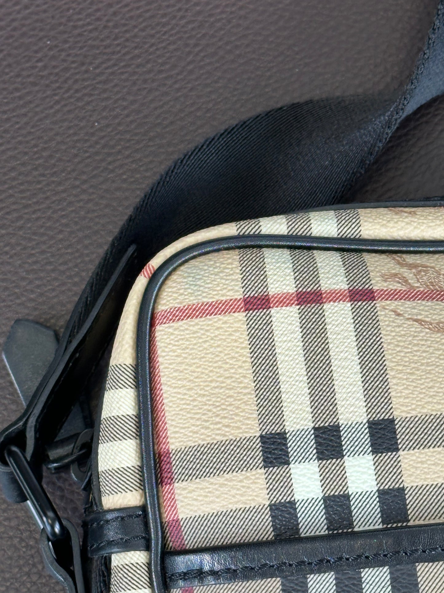 BURBERRY - Borsa Check Vintage Messenger | Canvas Beige e Nero
