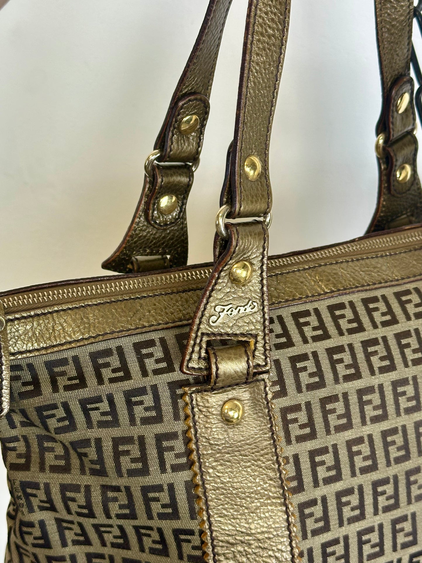 FENDI - Shopper Zucca Canvas & Leather