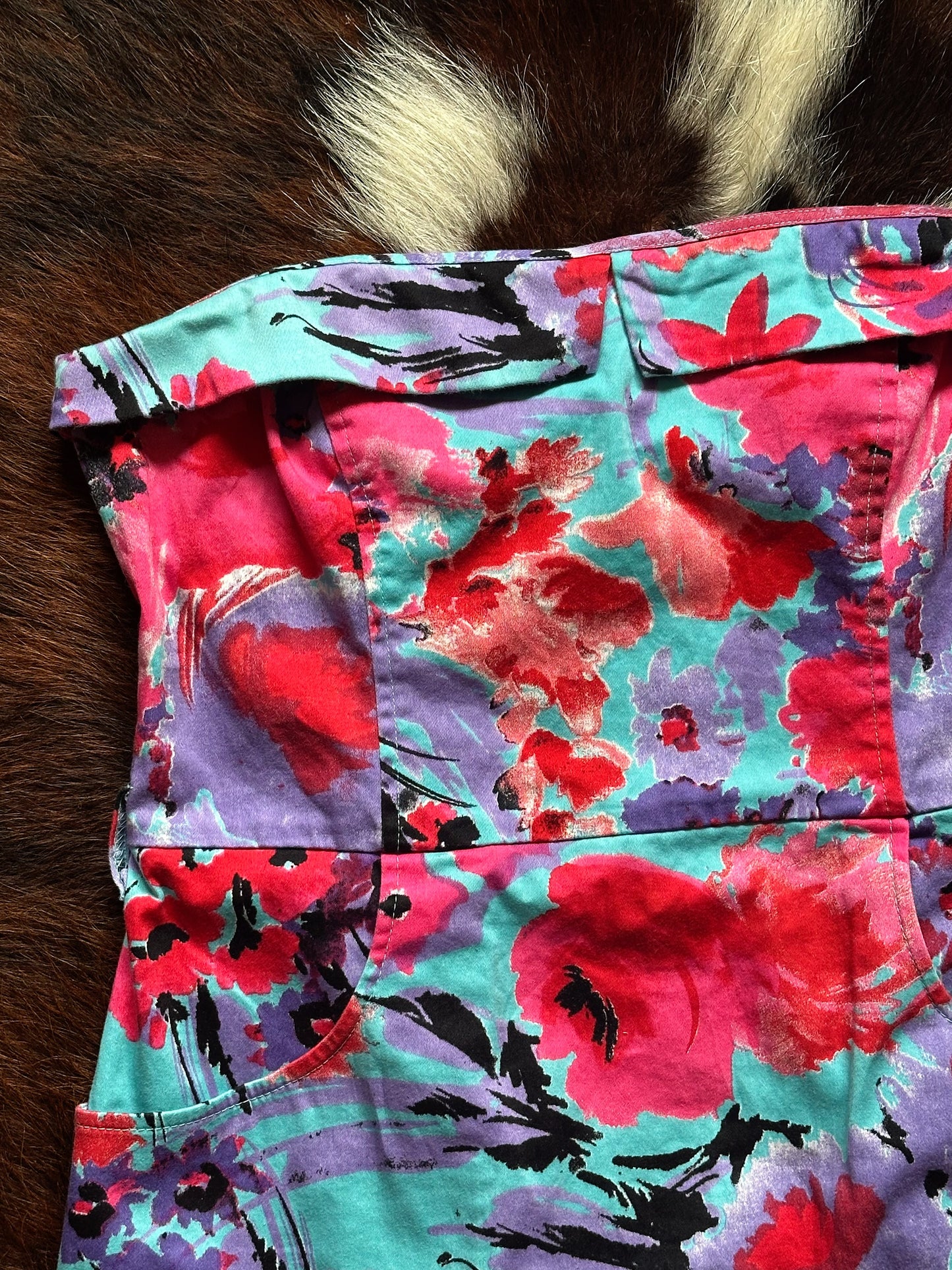 Abito mini floreale bustier anni ’90 / Y2K