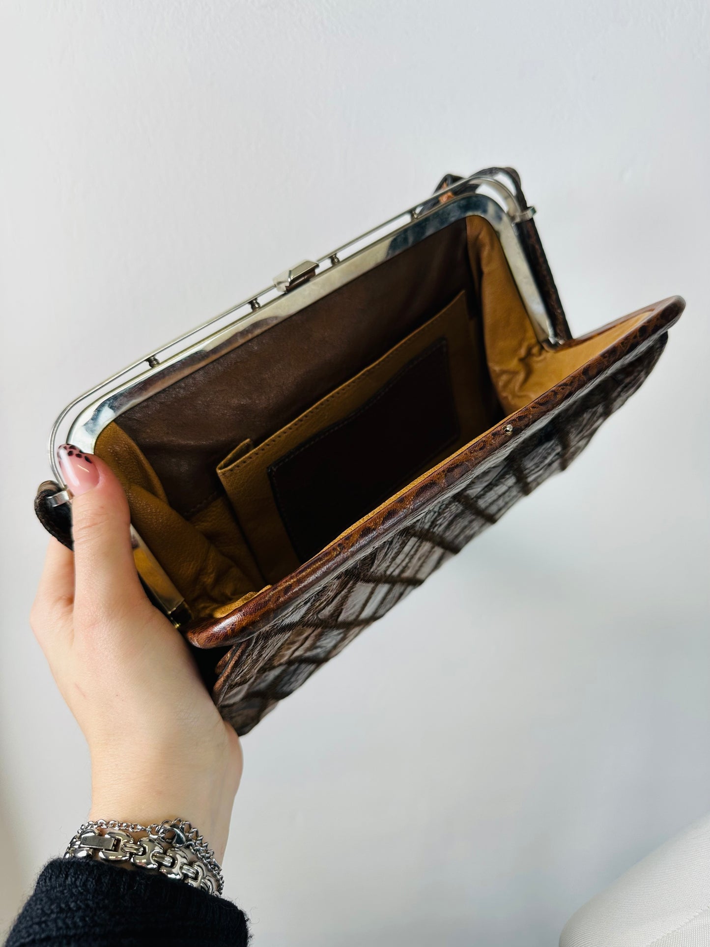 CLUTCH - Borsa Vintage Artigianale in Patchwork di Pelle Cocco