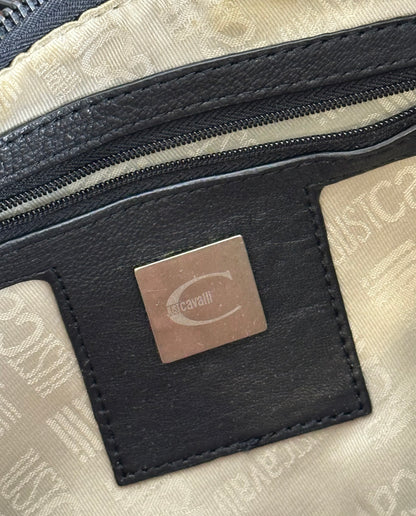 JUST CAVALLI - Borsa hobo a spalla nera borchiata Y2K