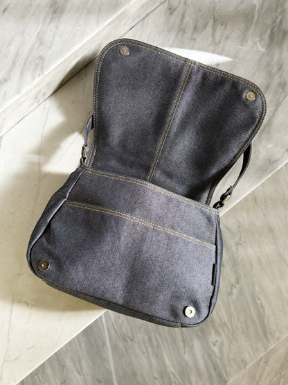 SISLEY - Vintage Y2K Denim Baguette Bag – 2000s Shoulder Bag
