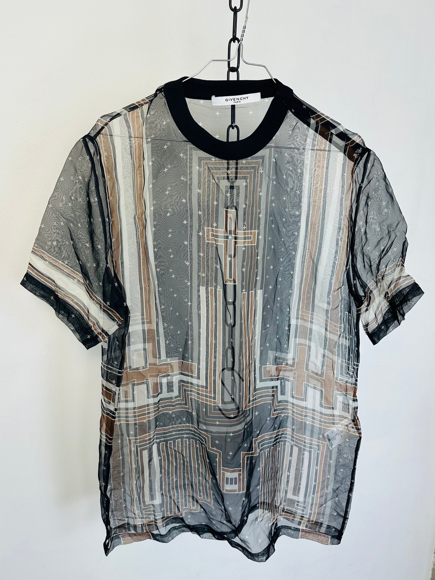 GIVENCHY - T-Shirt trasparente in seta