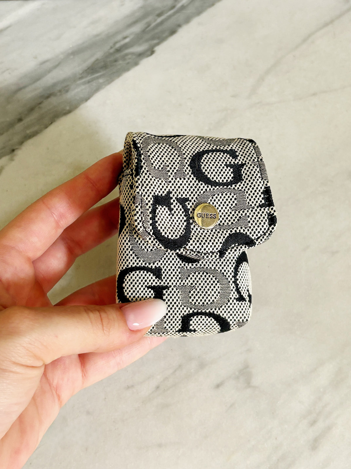 GUESS -  Vintage Monogram Mini Pouch – Borsellino Portaoggetti Y2K