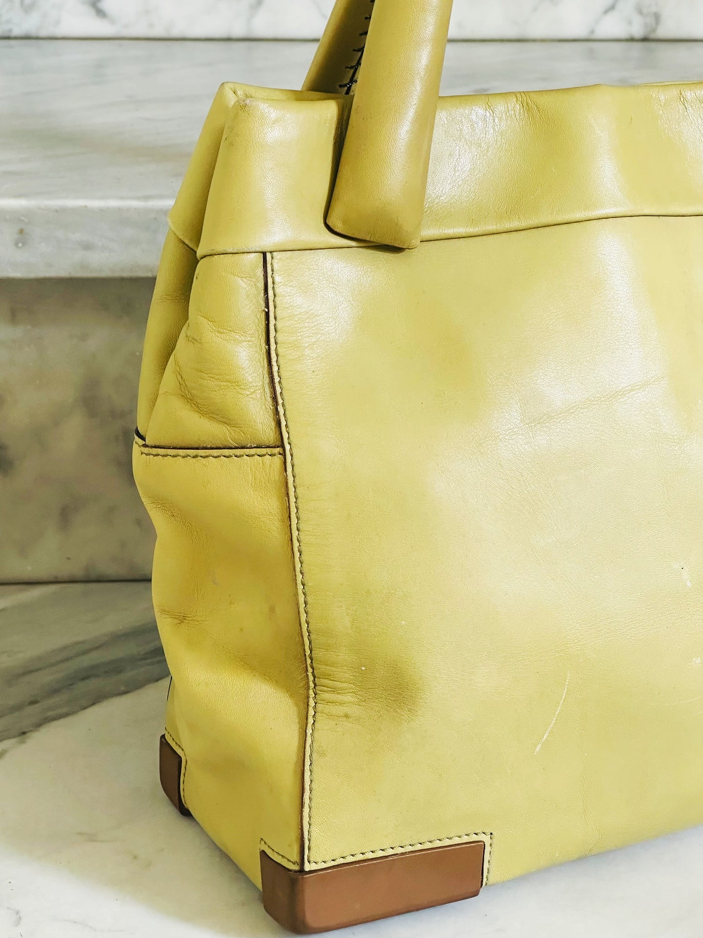 MAX MARA WEEKEND - Borsa in Pelle Verde Pistacchio Vintage Y2K Made in Italy