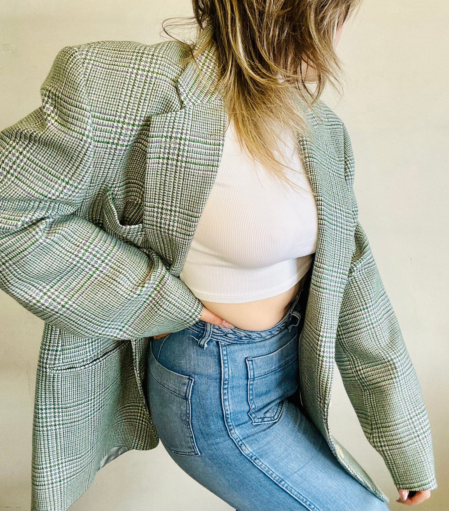 Blazer in pura lana pied de poule