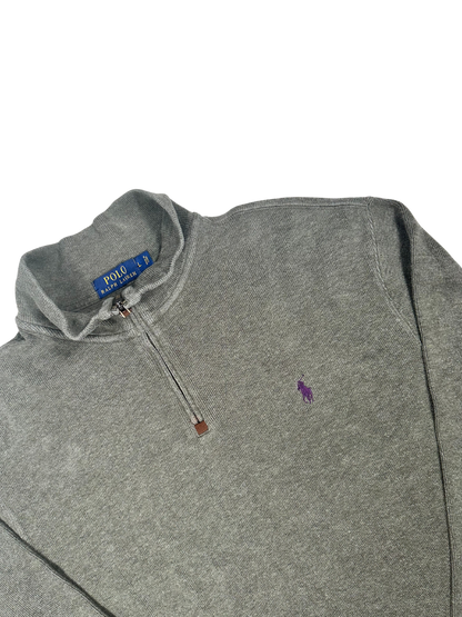 POLO RALPH LAUREN - Pullover verde militare zip