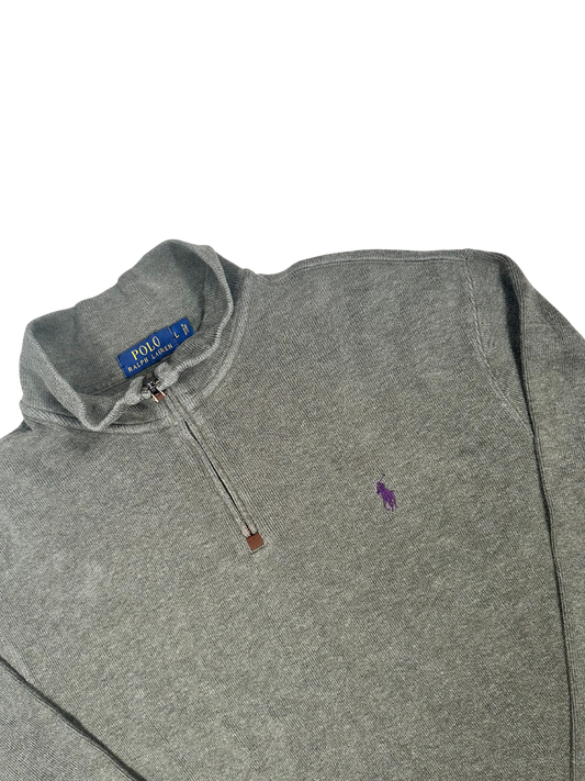 POLO RALPH LAUREN - Pullover verde militare zip