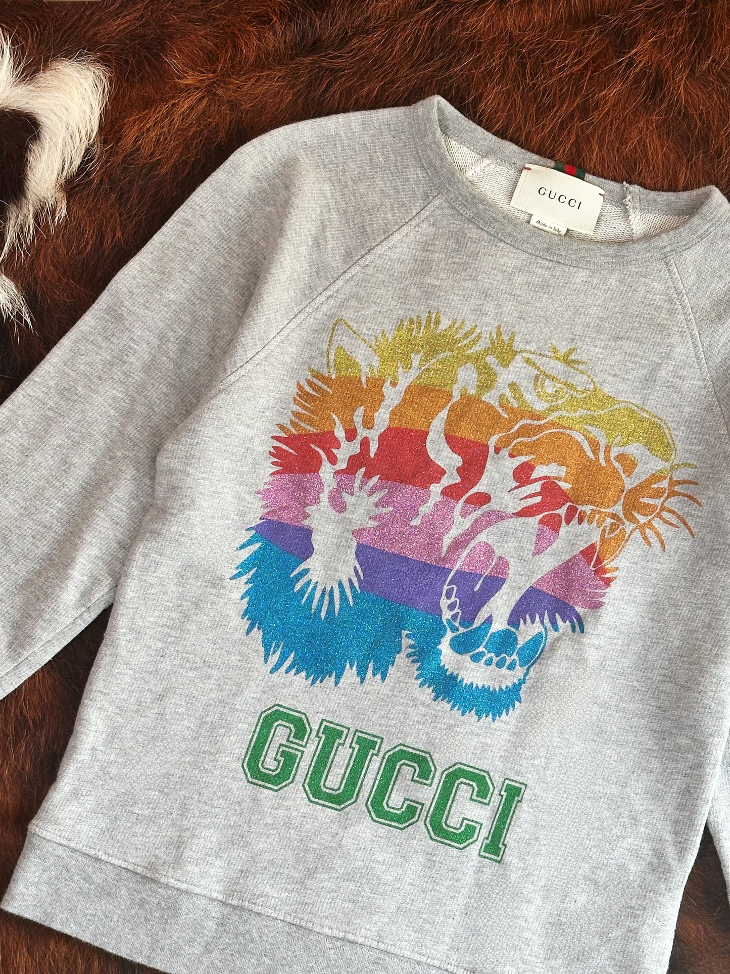 GUCCI - Felpa con stampa Tiger Rainbow - Alessandro Michele era