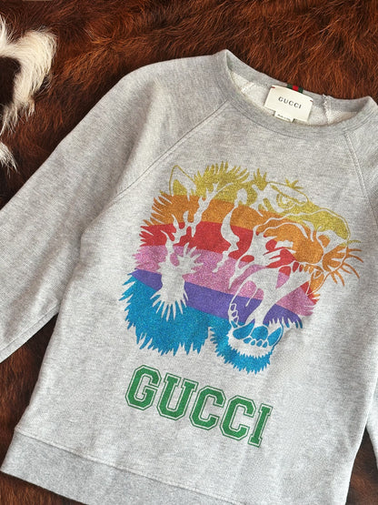 GUCCI - Felpa con stampa Tiger Rainbow - Alessandro Michele era