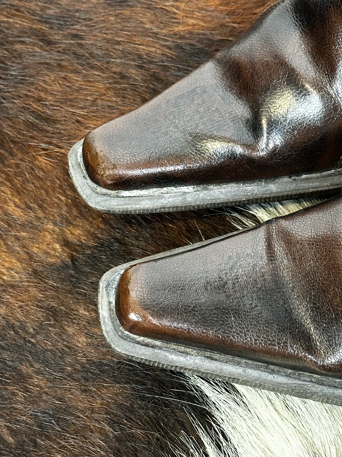 Stivali Vintage in Pelle Marrone – Punta Squadrata - Western\Boho | Taglia 36