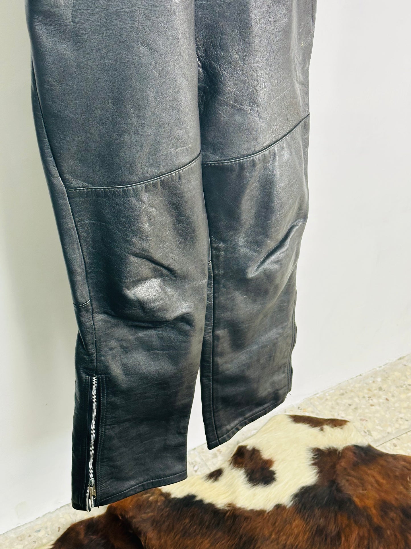 Salopette in vera pelle