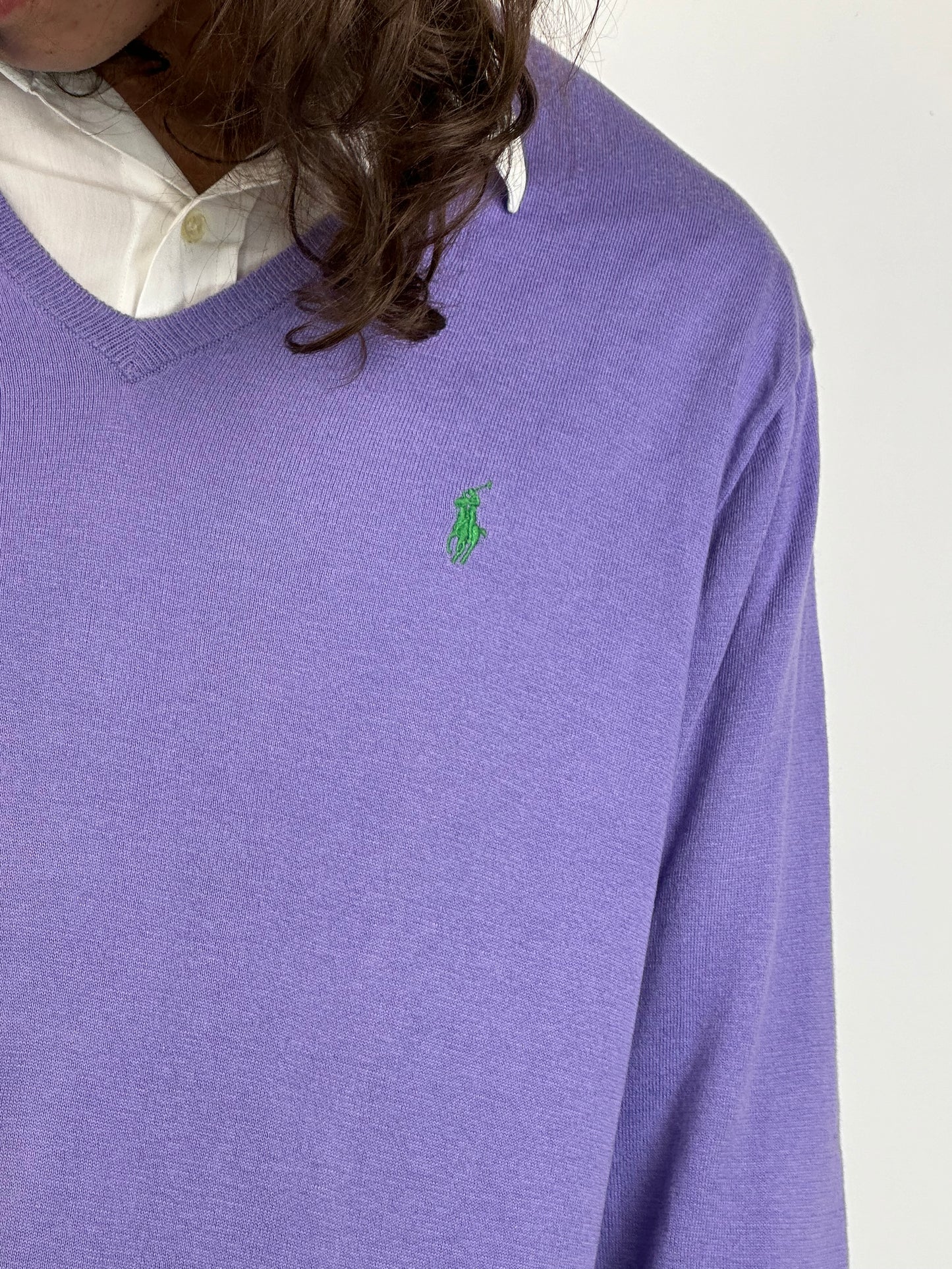 POLO RALPH LAUREN - Pullover lilla maglia rasata