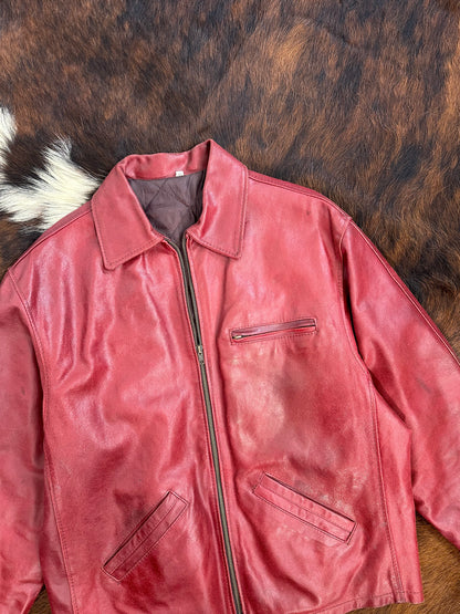 Giacca in pelle borgogna