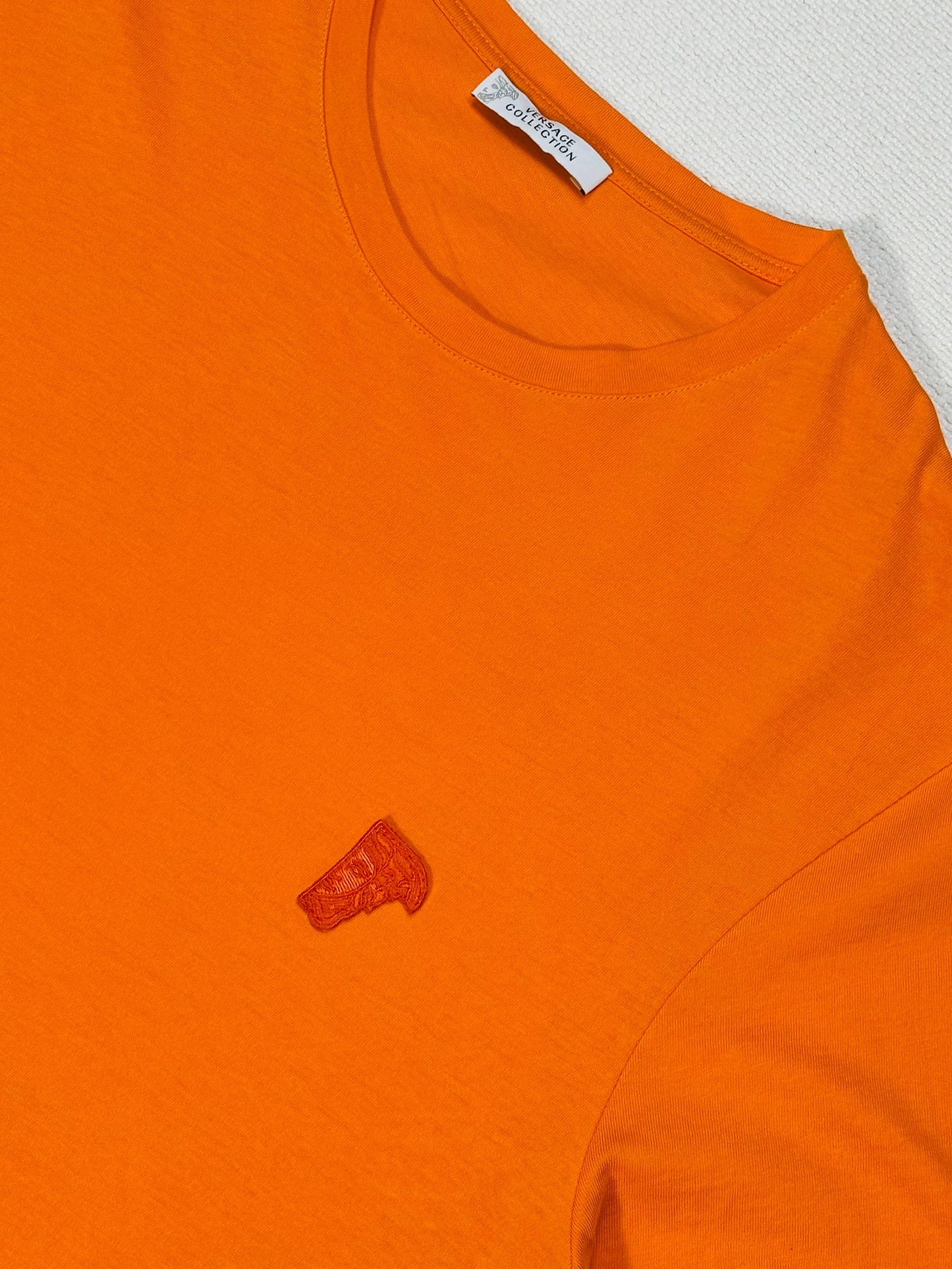 VERSACE COLLECTION  – TShirt Testa di Medusa Ricamata Arancione
