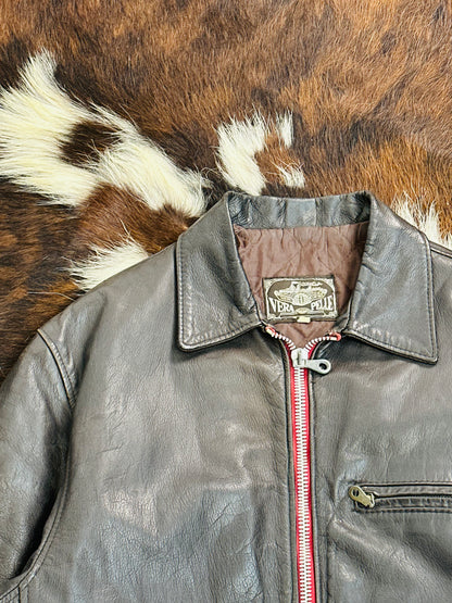 Giacca di Pelle Vintage Stile Biker - Anni ‘60/‘70