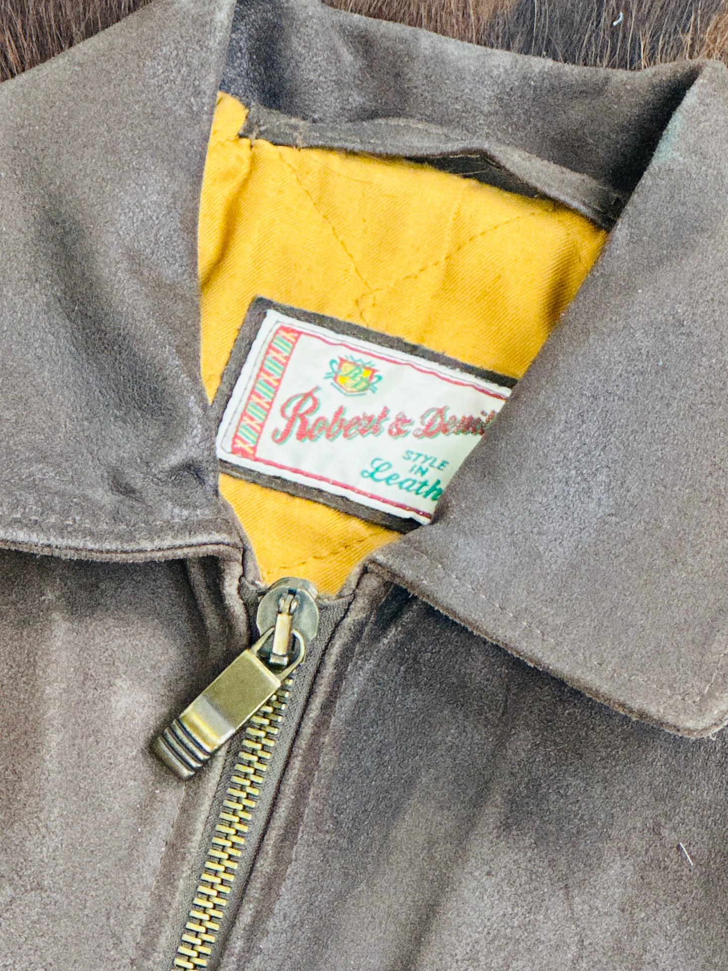 Giacca di pelle marrone Classic fit