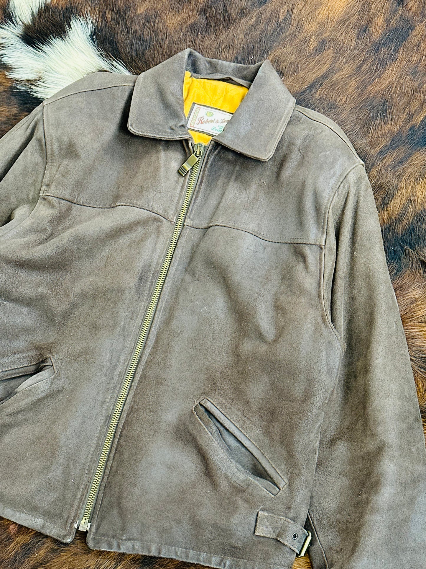 Giacca di pelle marrone Classic fit