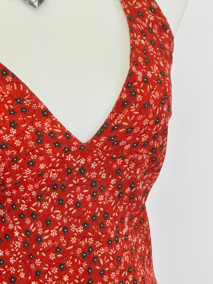 Y2k Long Dress , Vestito vintage a fiori con scollo all’americana
