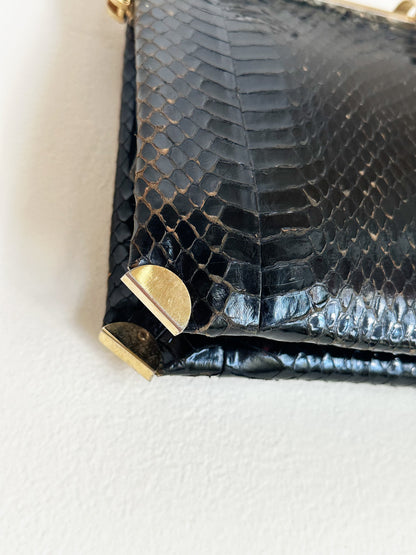 CLUTCH - 80s structured exotic leather bag