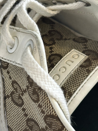 GUCCI - Sneakers GG Monogram Tela & Pelle – Vintage Originali con Box | Tg 38