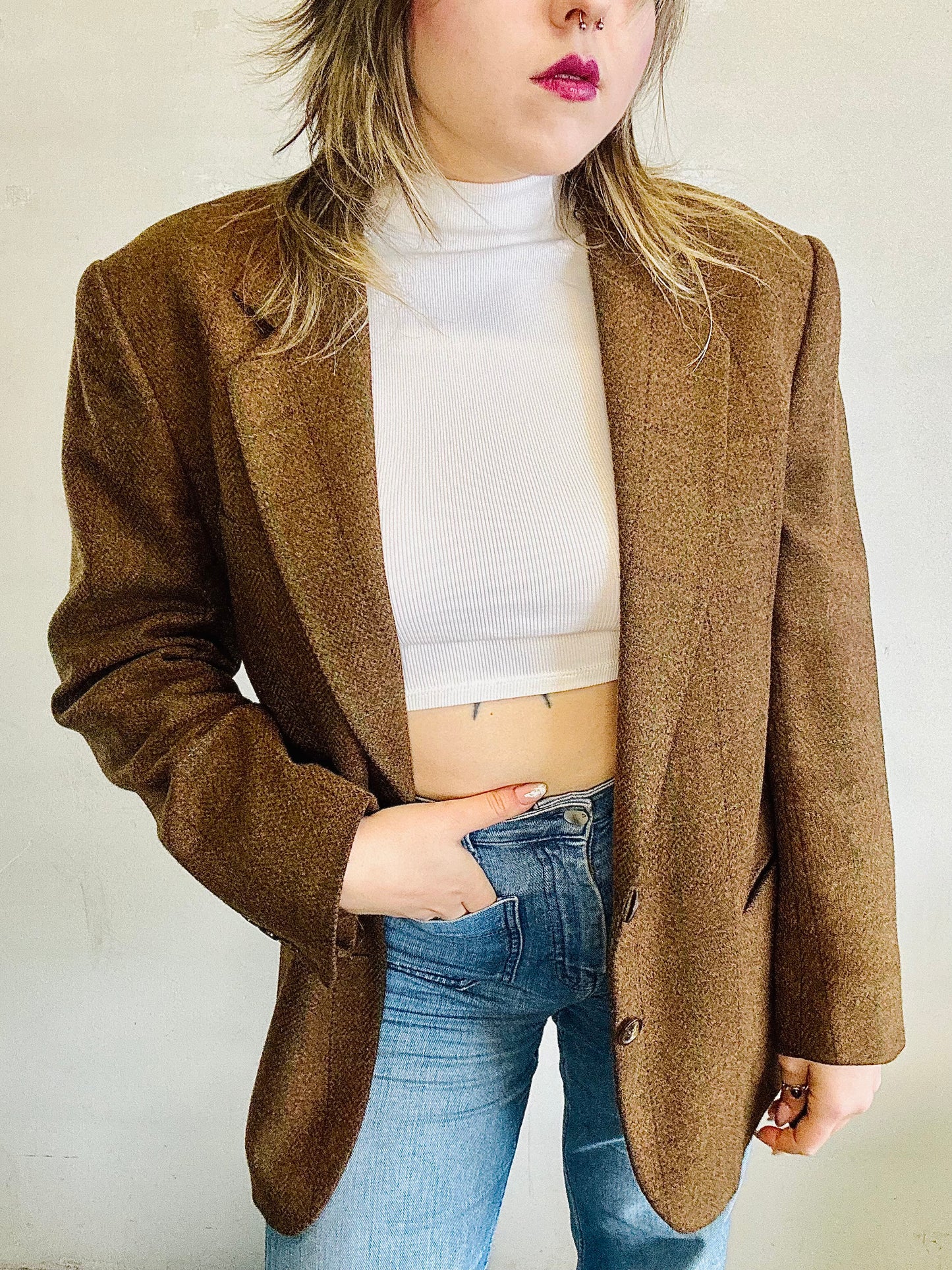 Blazer in pura lana Tartan