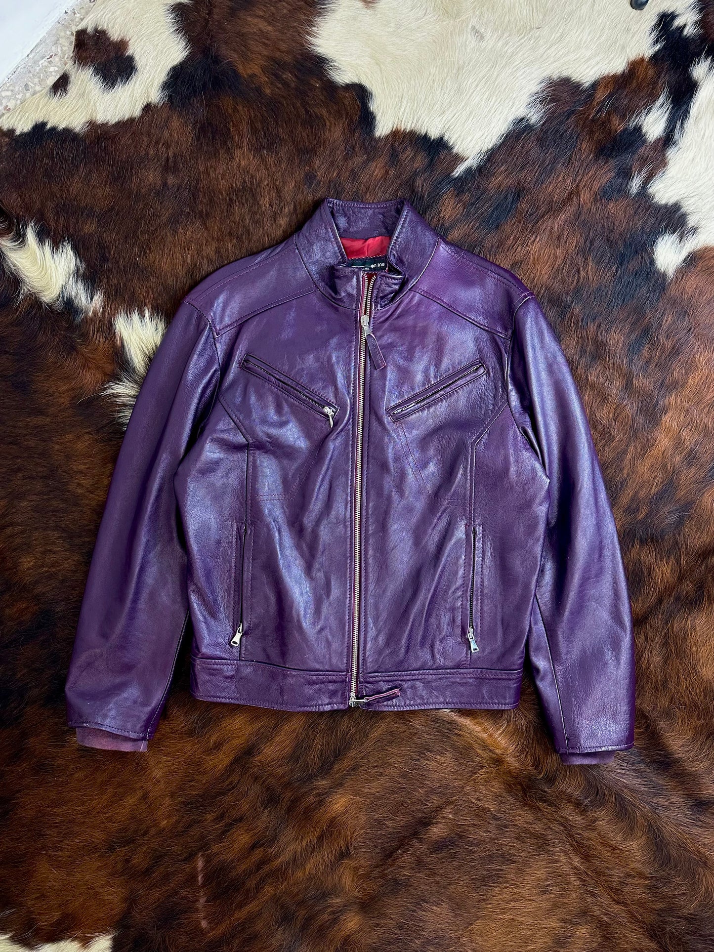 Giacca di pelle viola