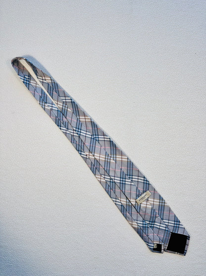 BURBERRY- Cravatta tartan 100% seta