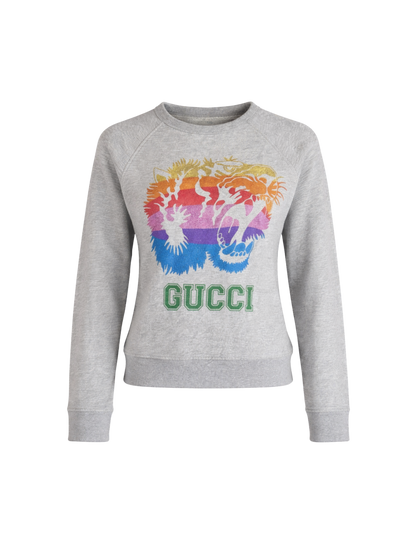 GUCCI - Felpa con stampa Tiger Rainbow - Alessandro Michele era