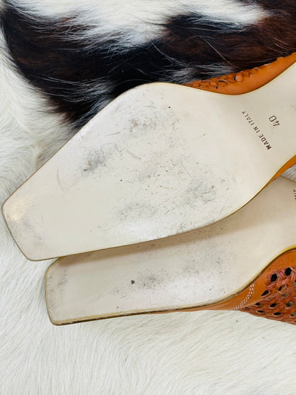 Mules vintage in pelle intrecciata “Mascia” – Made in Italy |Taglia 40