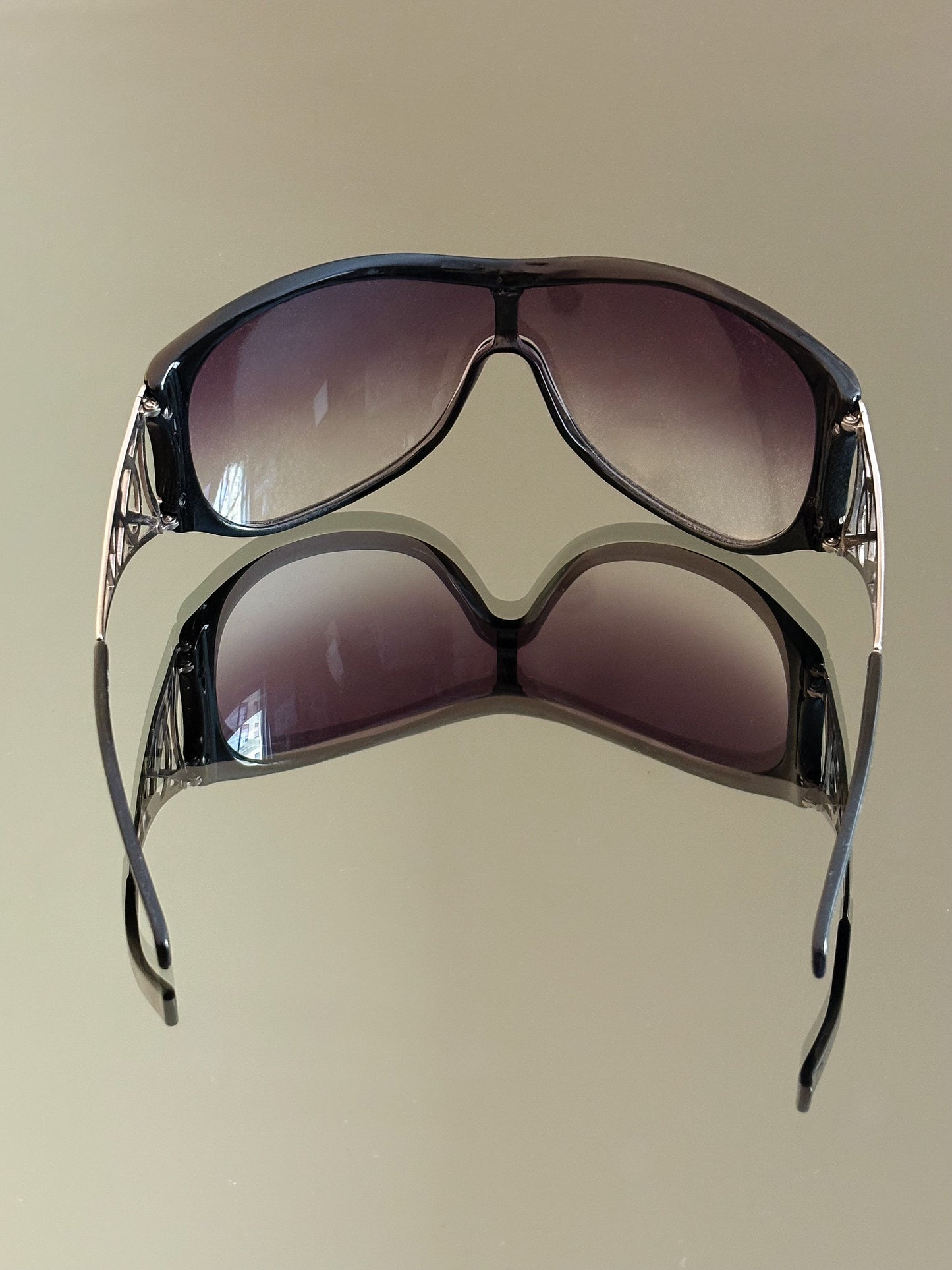 YVES SAINT LAURENT - Occhiali da sole – YSL logo crystal, shield Y2K Made in Italy