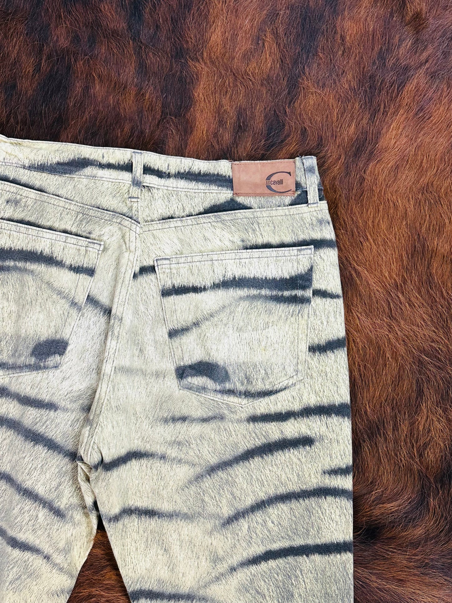 JUST CAVALLI - Pantaloni a zampa Animalier Tiger