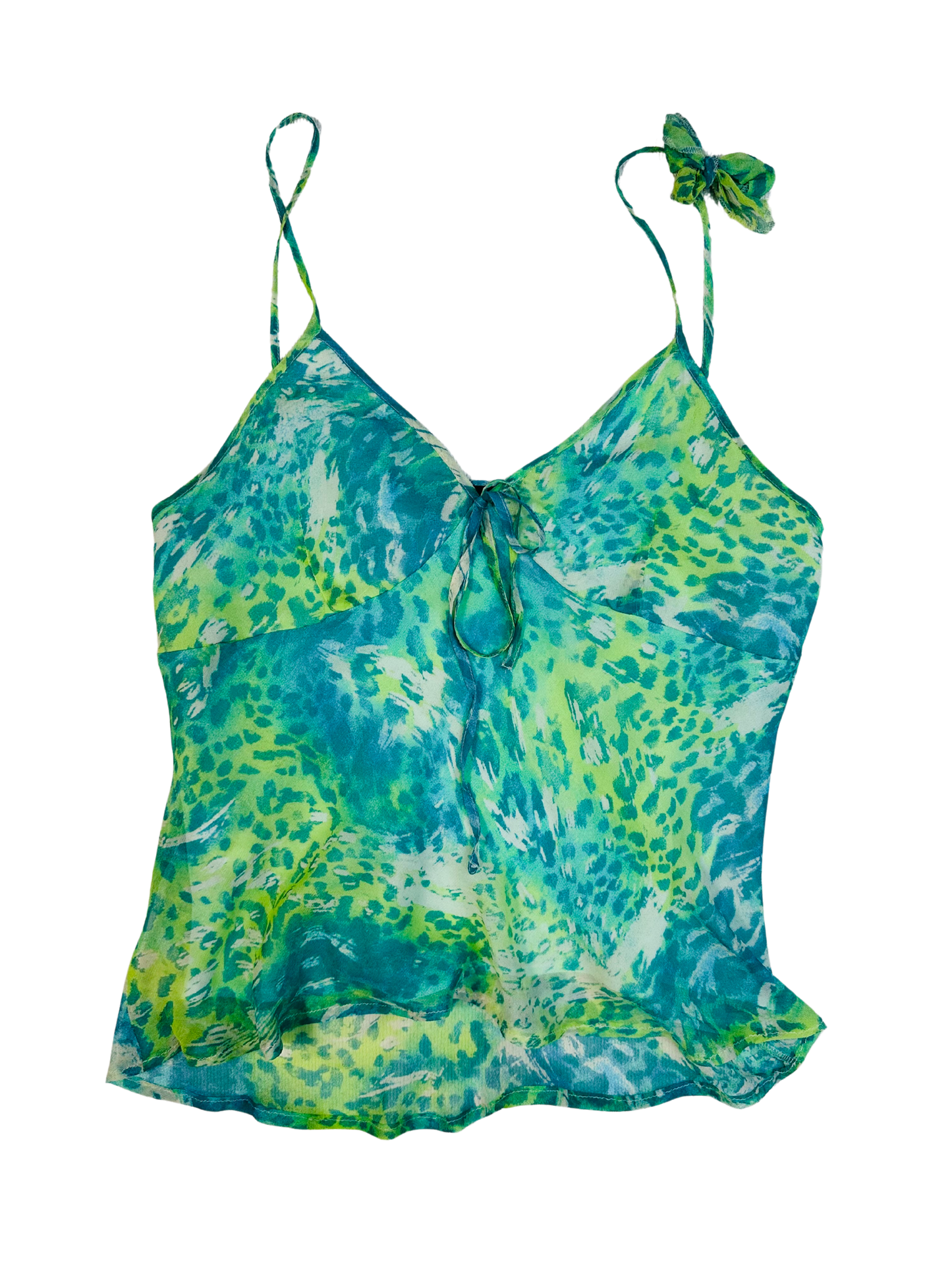 Top vintage in pura seta fantasia animalier