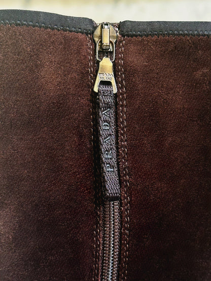 PRADA - Stivali al Ginocchio in Camoscio | Tg 36
