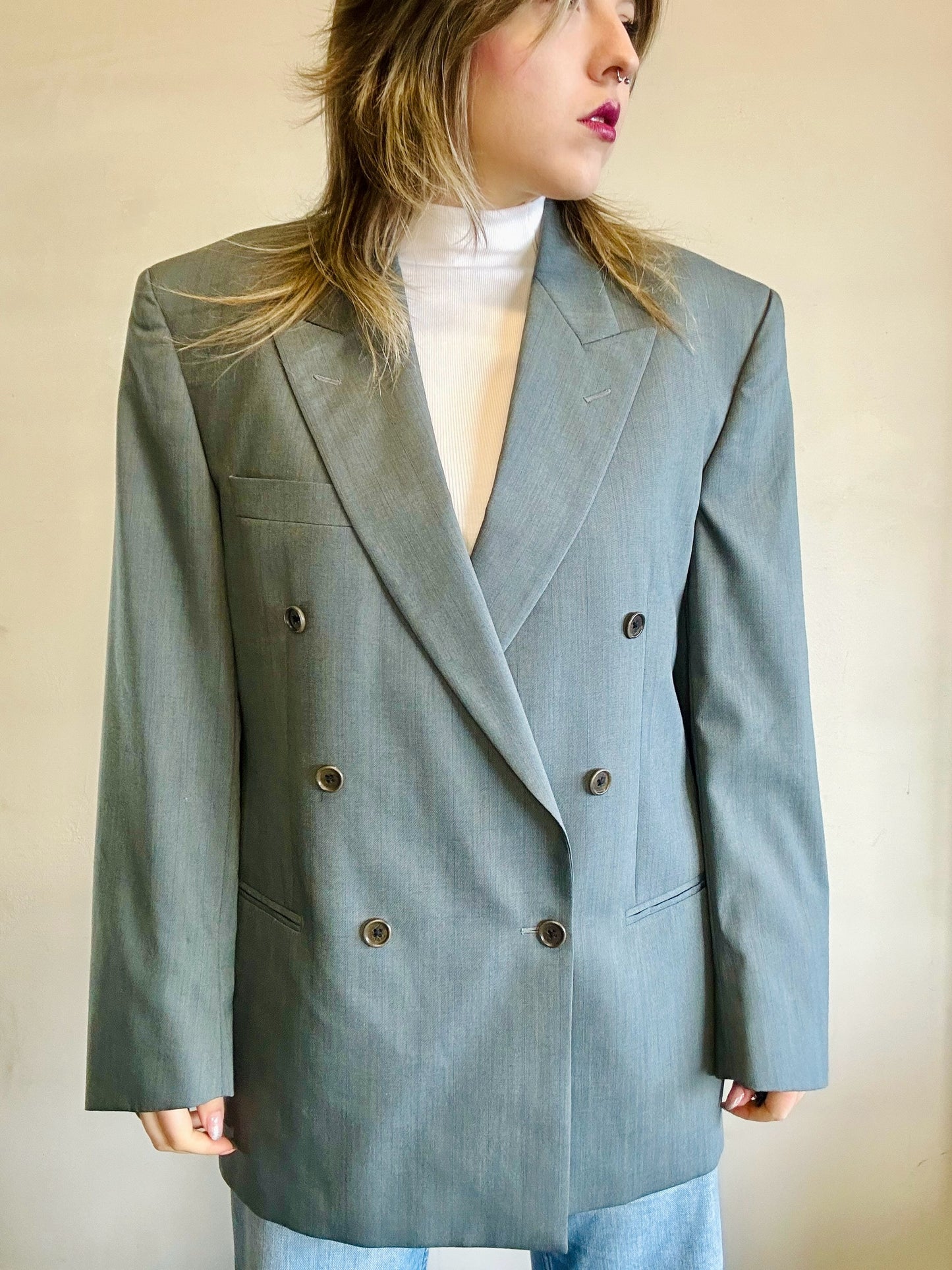 Blazer doppio petto in pura lana vergine