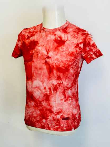 MOSCHINO - T-shirt Tie-Dye Rosso Fragola