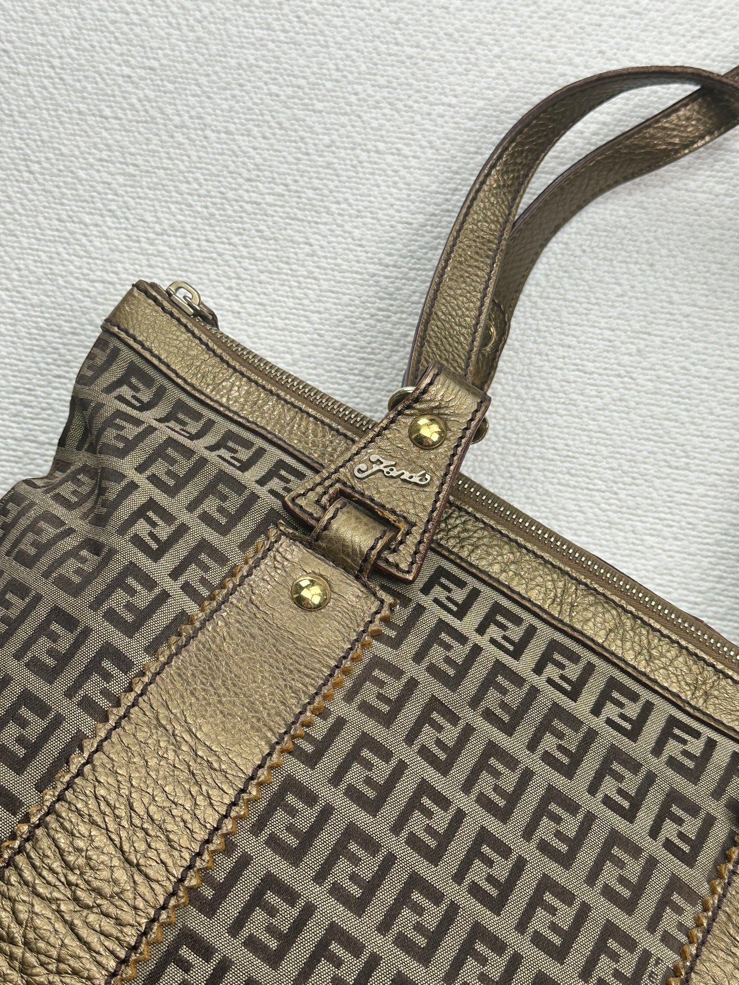 FENDI - Shopper Zucca Canvas & Leather
