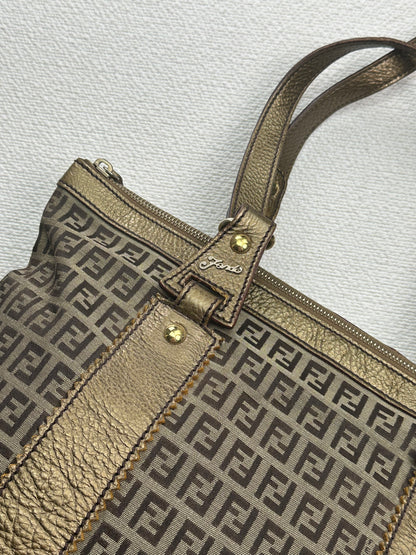 FENDI - Shopper Zucca Canvas & Leather