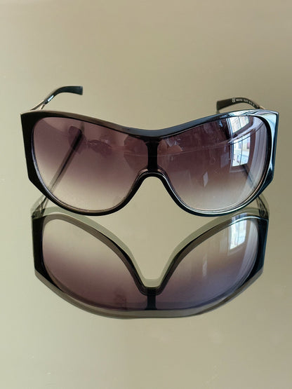 YVES SAINT LAURENT - Occhiali da sole – YSL logo crystal, shield Y2K Made in Italy