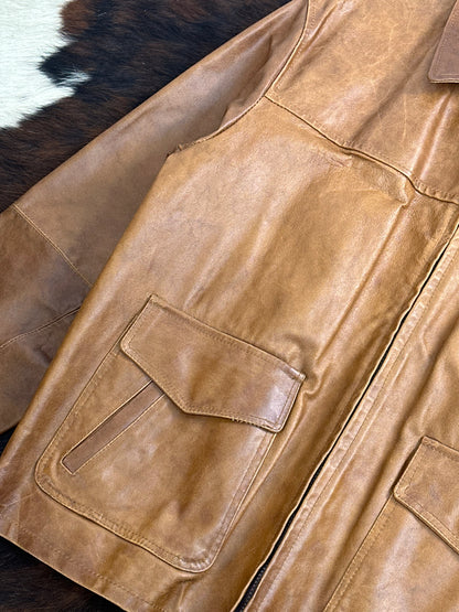 Giacca di pelle cammello