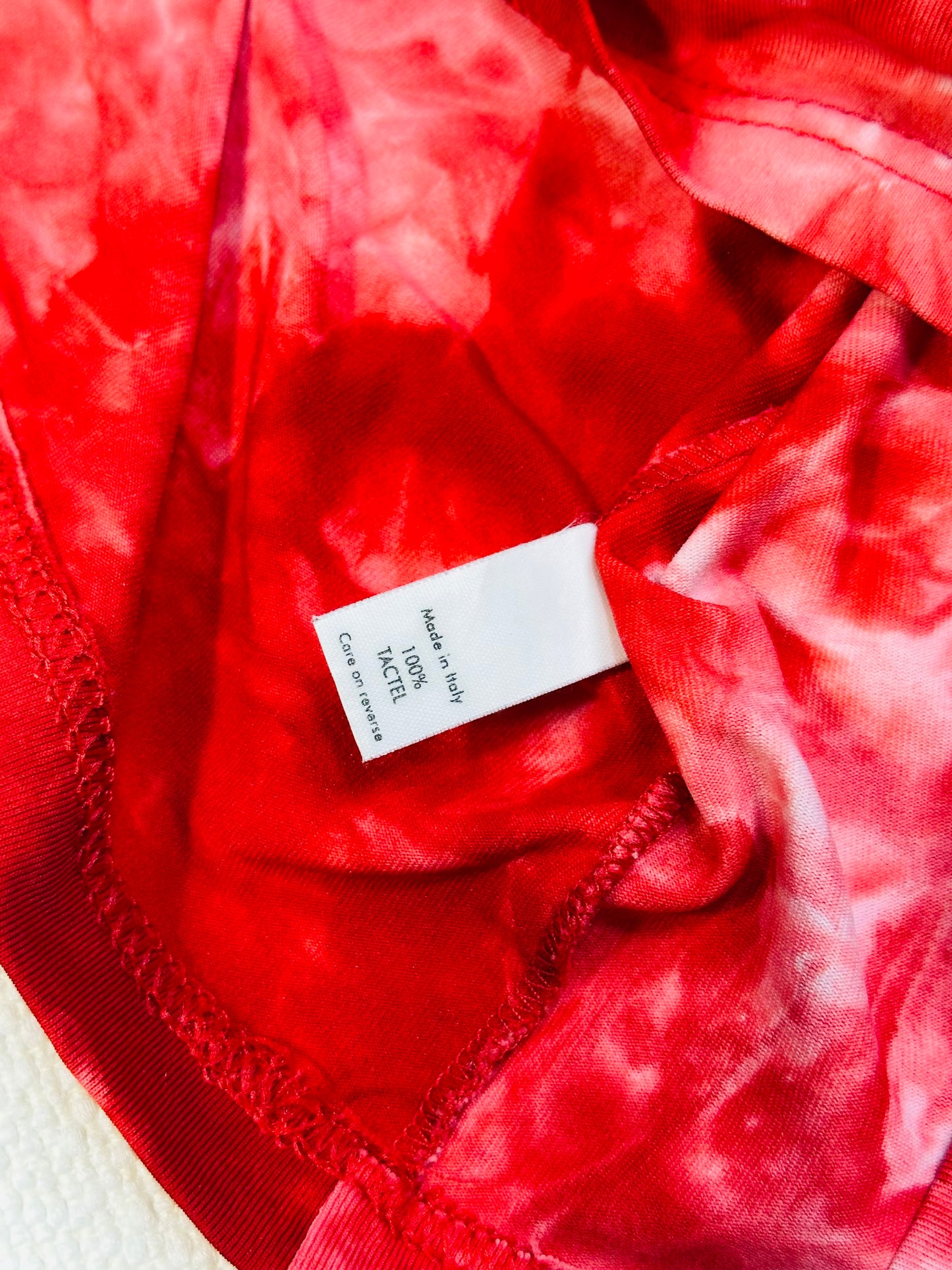 MOSCHINO - T-shirt Tie-Dye Rosso Fragola