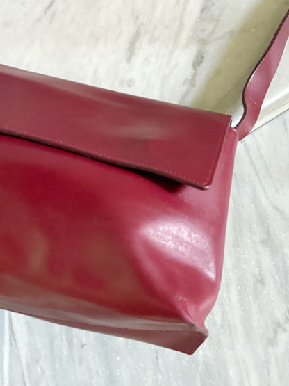 Vintage Burgundy Leather Shoulder Bag – Borsa a Spalla in Pelle Bordeaux Anni ’90