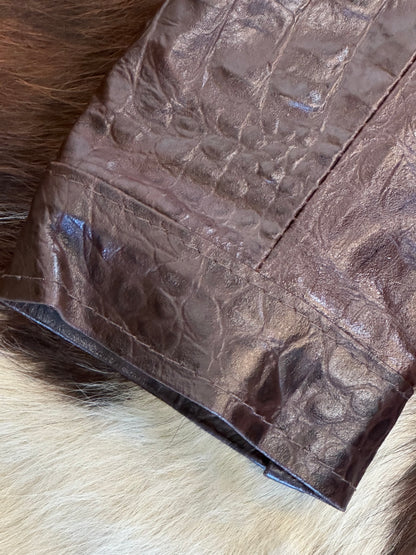 Giacca di pelle cocco 🐊 Rosso Borgogna scuro