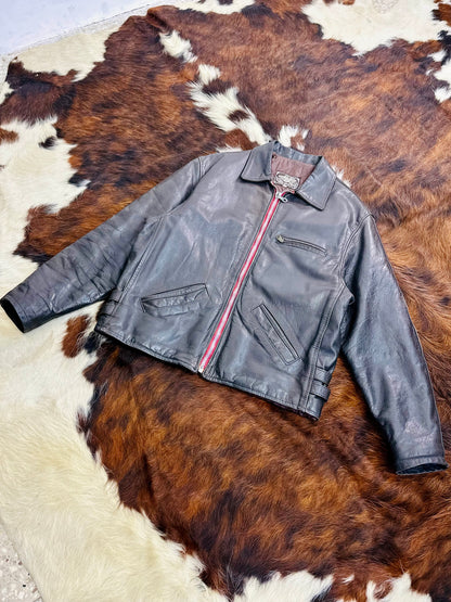 Giacca di Pelle Vintage Stile Biker - Anni ‘60/‘70